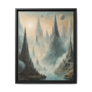 IS_0074 Foggy Mountain Landscape Matte Canvas FRAMED 16x20"