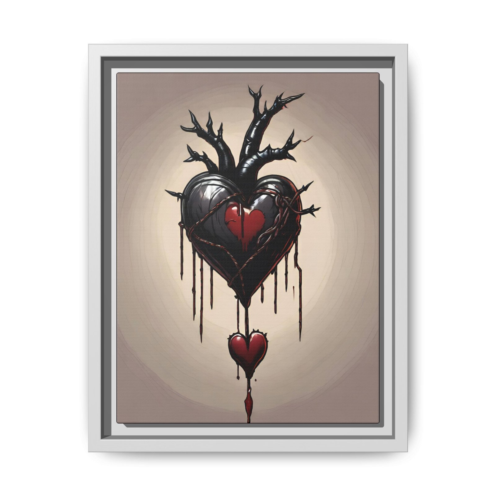IS_1265 Gothic Heart Matte Canvas Art FRAMED 9x12" - Image 6