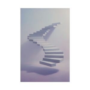 IS_6904 Surreal Floating Staircase Rolled Poster — Dreamy Minimal Wall Art