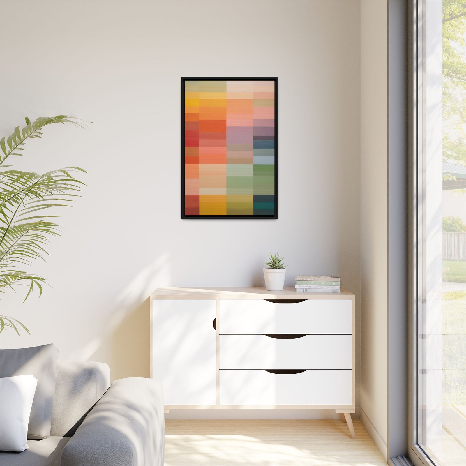 IS_3904 Multicolor Modern Matte Canvas FRAMED 24x36" - Image 3