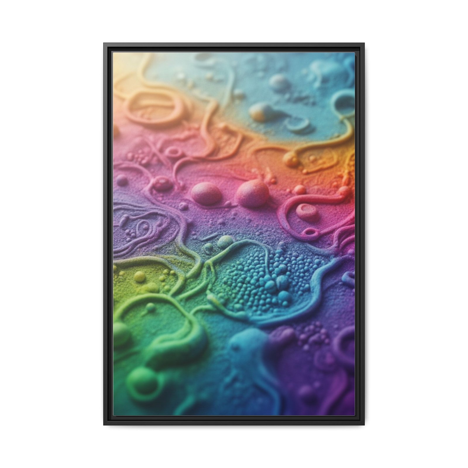 IS_6918 Framed Matte Canvas — Rainbow Abstract Texture Wall Art