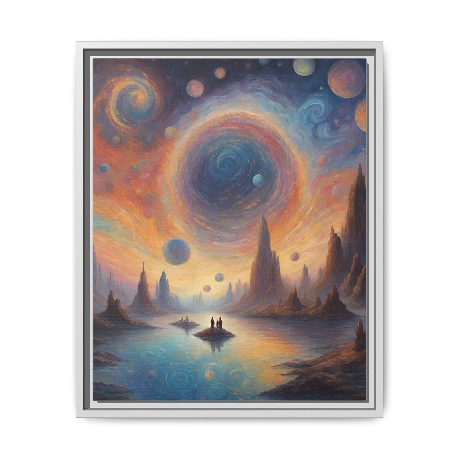 IS_0093 Surreal Cosmic Sunset Matte Canvas FRAMED 16x20" - Image 6