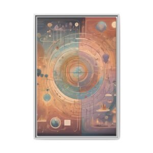 IS_3511 Abstract Celestial Orbit Framed Matte Canvas