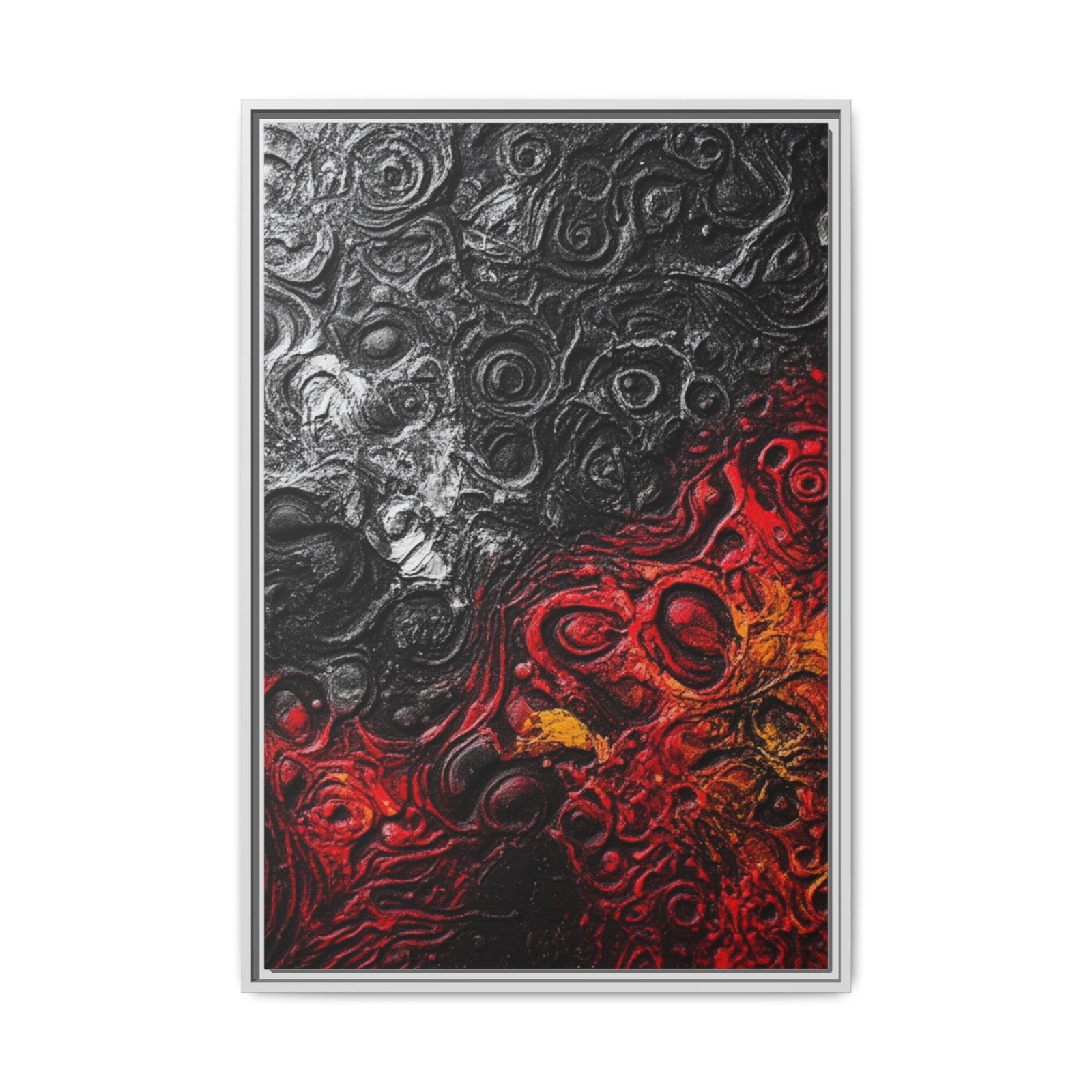 IS_6917 Abstract Lava Flow Matte Canvas Print (Framed)