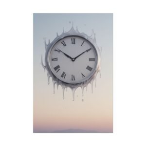 IS_6905 Melting Clock Poster – Surreal Sunset Wall Art Print