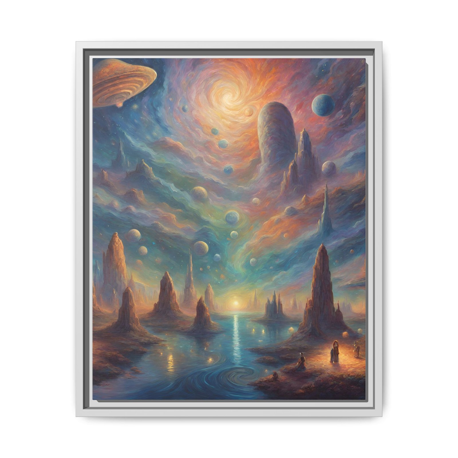 IS_0095 Surreal Celestial Landscape Matte Canvas FRAMED 16x20" - Image 6