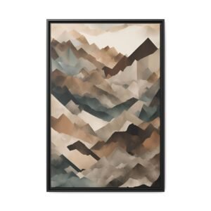 IS_3919 Abstract Mountain Landscape Matte Canvas FRAMED 24x36"
