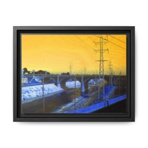 IS_1281 Urban Sunset Matte Canvas FRAMED 12x9"