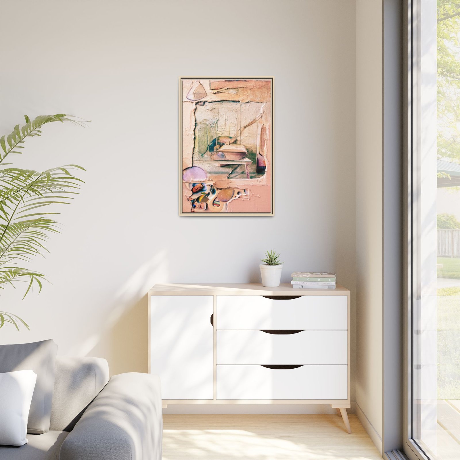 IS_6921 Abstract Pastel Canvas Art Print — Framed Matte Wall Art - Image 3