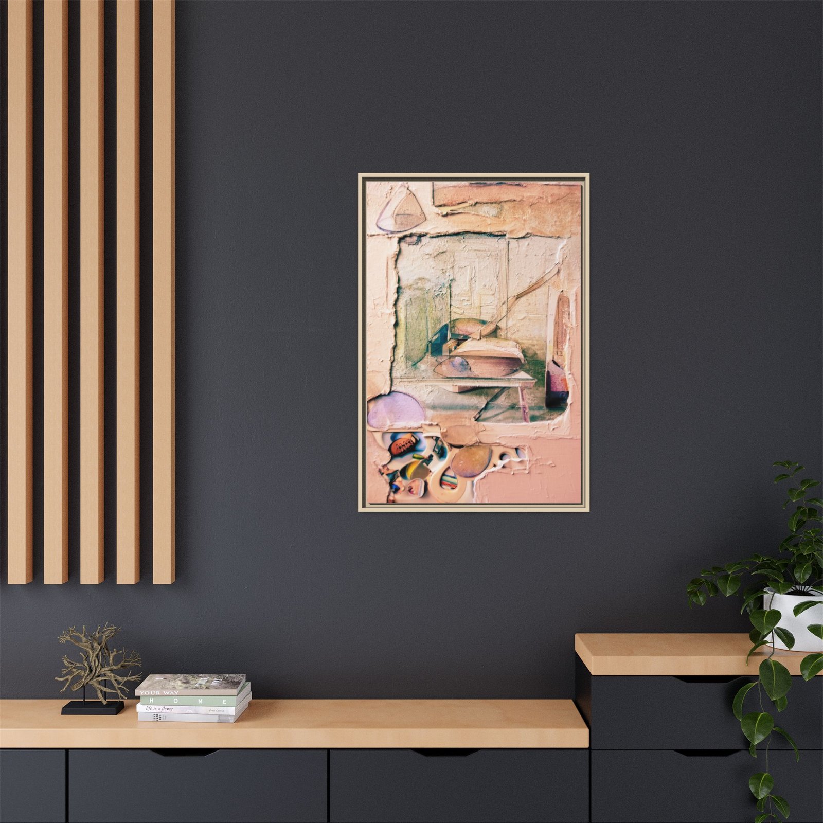 IS_6921 Abstract Pastel Canvas Art Print — Framed Matte Wall Art - Image 4