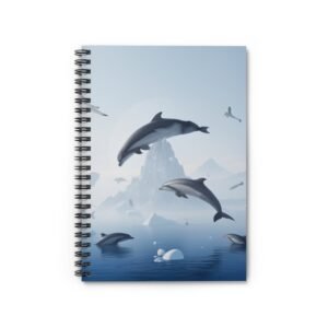 IS_6907 Dolphin Ocean Spiral Notebook — Ruled Whale & Seascape Journal