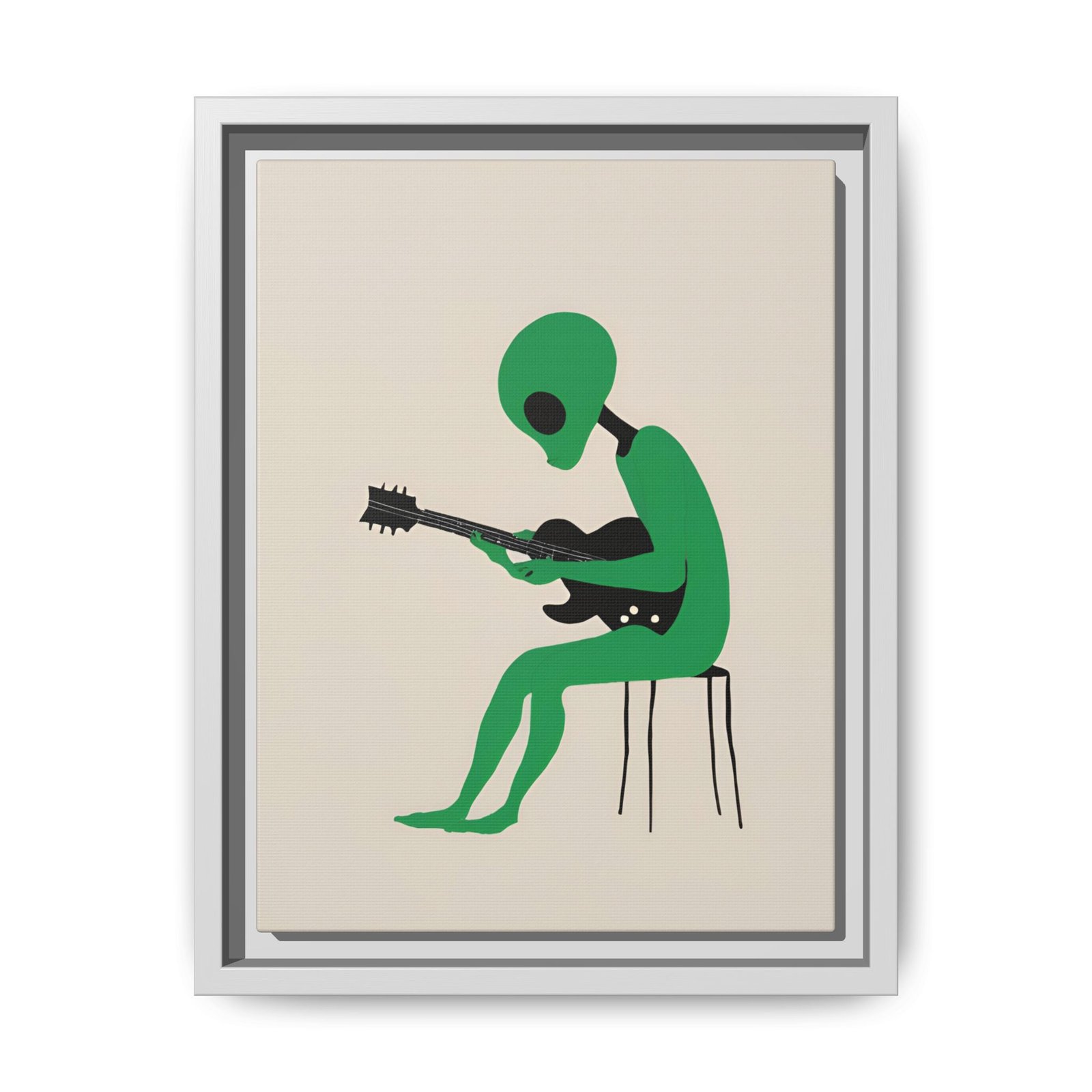 IS_4421 Alien Guitarist Matte Canvas FRAMED 9x12" - Image 6