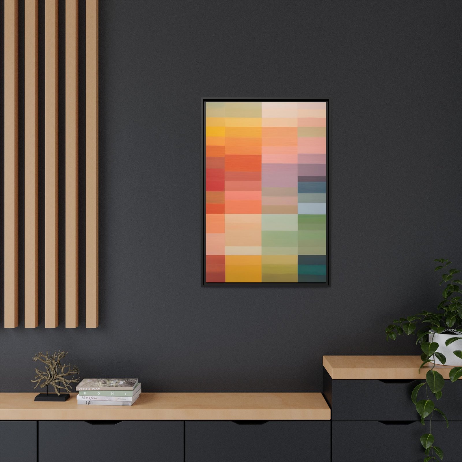 IS_3904 Multicolor Modern Matte Canvas FRAMED 24x36" - Image 4