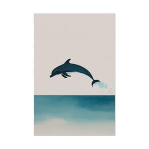 IS_4417 Serene Minimalist Dolphin Rolled Poster