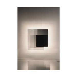IS_4411 Abstract Geometric Poster - Minimalist Overlapping Square Art Print