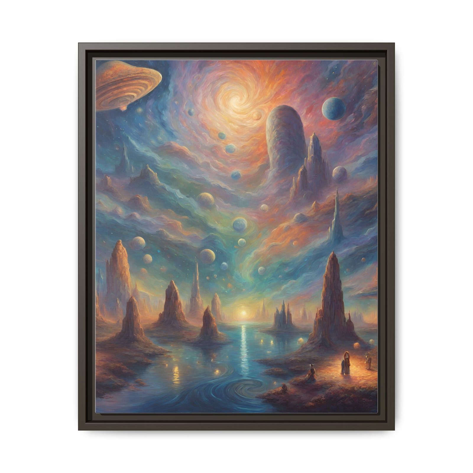 IS_0095 Surreal Celestial Landscape Matte Canvas FRAMED 16x20" - Image 5