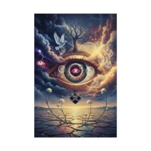 IS_6902 Surreal Eye Vision - Psychedelic Dreamscape Wall Art (Rolled Poster)