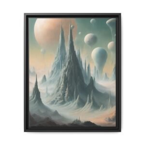 IS_0072 Surreal Alien Mountain Landscape Matte Canvas FRAMED 16x20"