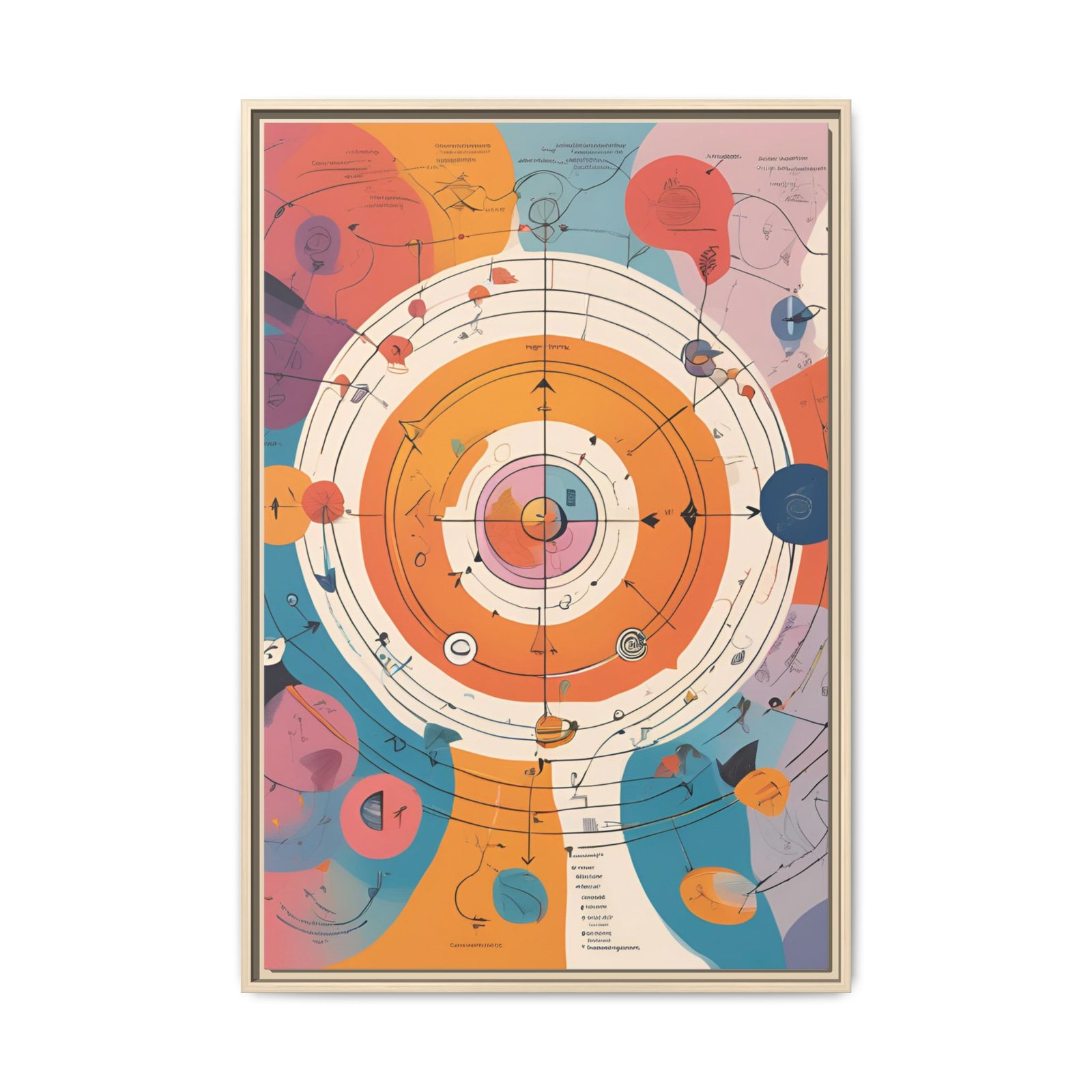 IS_3364 Abstract Solar System Matte Canvas FRAMED 24x36" - Image 7