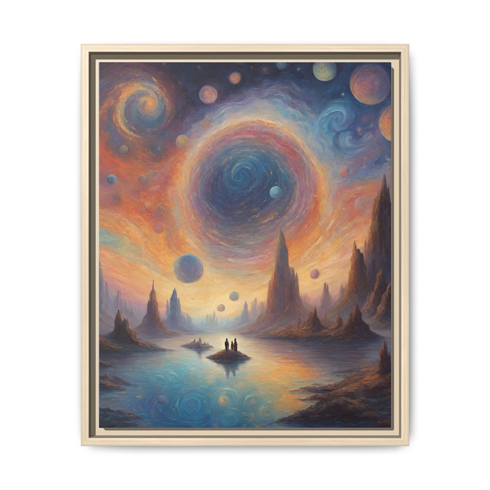 IS_0093 Surreal Cosmic Sunset Matte Canvas FRAMED 16x20" - Image 7