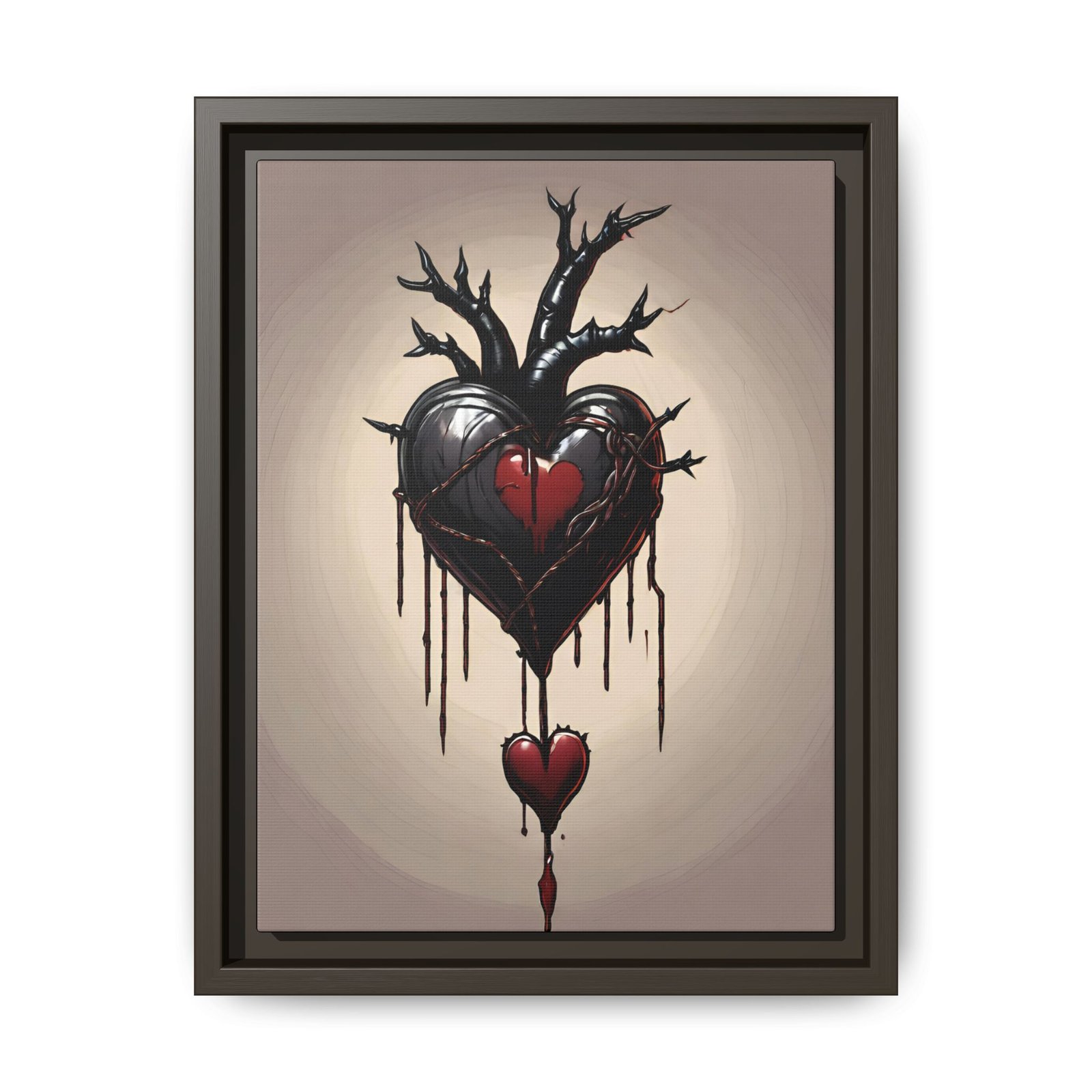 IS_1265 Gothic Heart Matte Canvas Art FRAMED 9x12" - Image 5