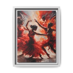 IS_3874 Fiery Flamenco Dancers Matte Canvas FRAMED 9x12"