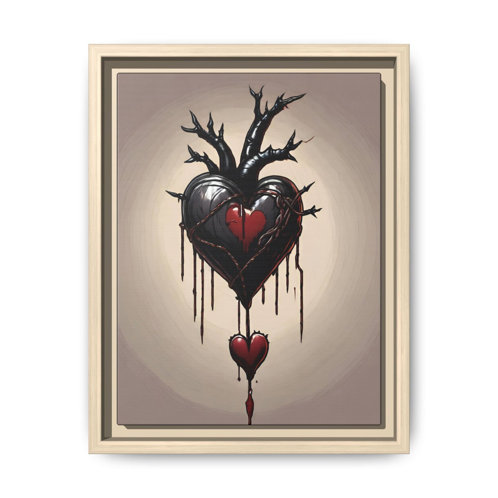 IS_1265 Gothic Heart Matte Canvas Art FRAMED 9x12" - Image 7