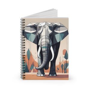 IS_0116 Geometric Elephant Spiral Notebook