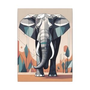 IS_0116 Geometric Elephant Matte Canvas 9x12"