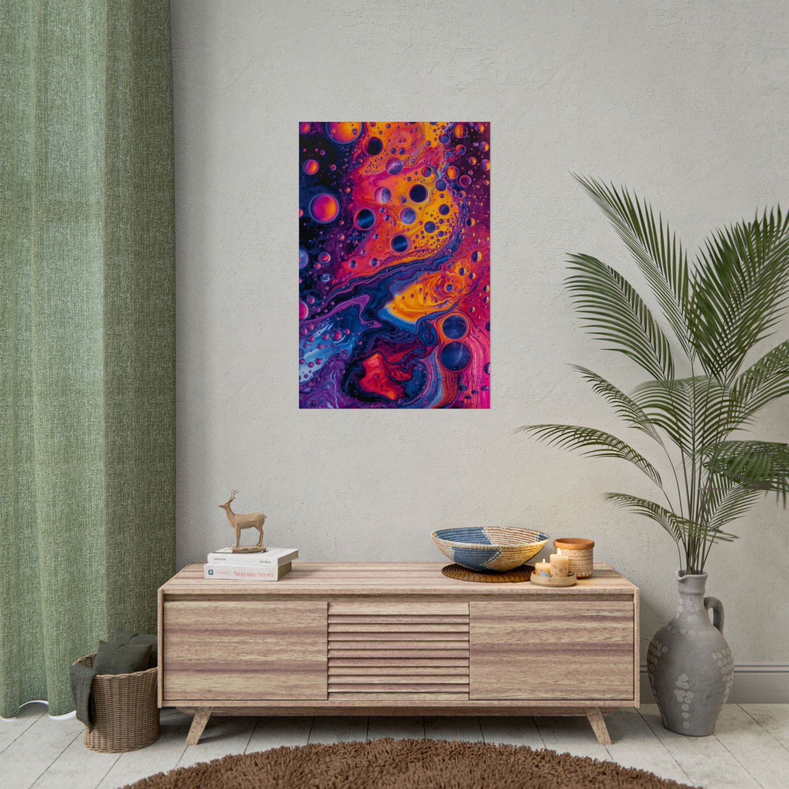 IS_6618 Psychedelic Abstract Rolled Poster — Colorful Fluid Ink Art Print - Image 3