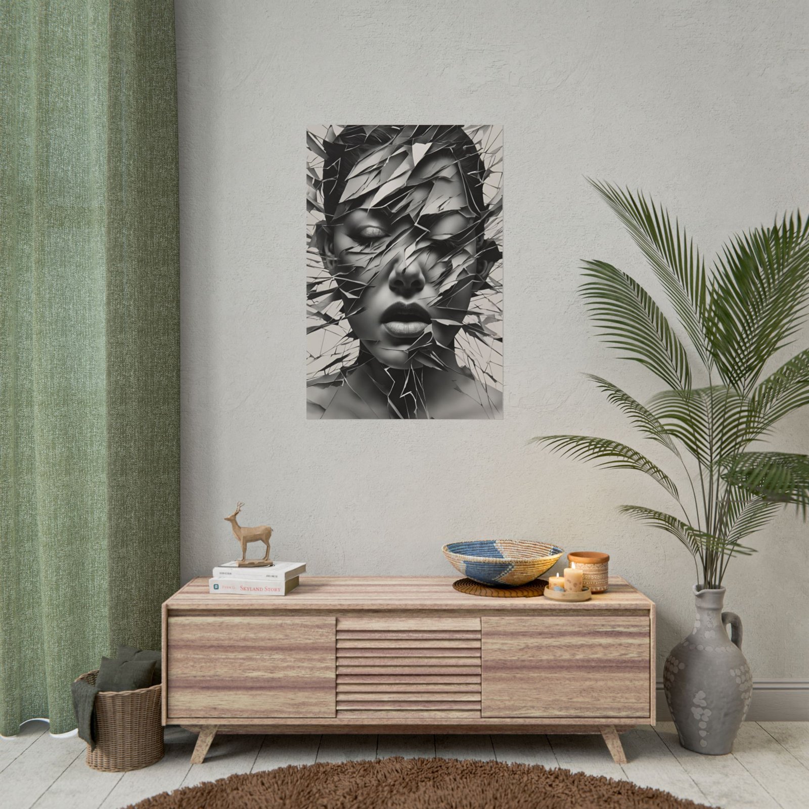 Abstract Shattered Face Rolled Poster - Image 2