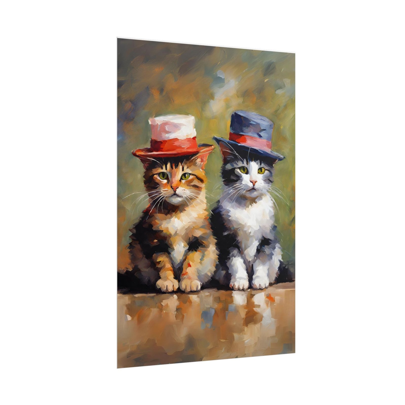 IS_639 Charming Cat Duo Rolled Poster - Vibrant Art for Cat Lovers - Image 7