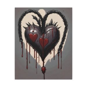 IS_1267 Gothic Dripping Heart Canvas Print — Dark Romantic Wall Art