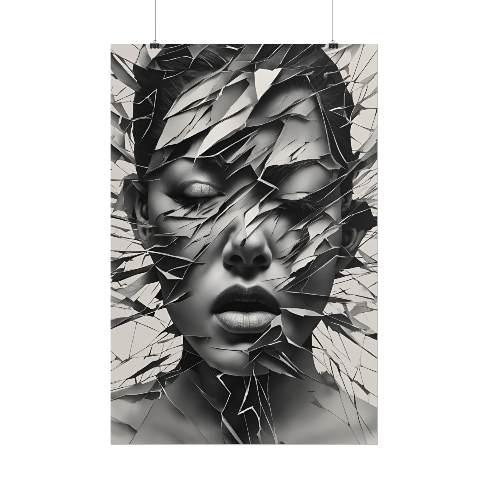 Abstract Shattered Face Rolled Poster - Image 3