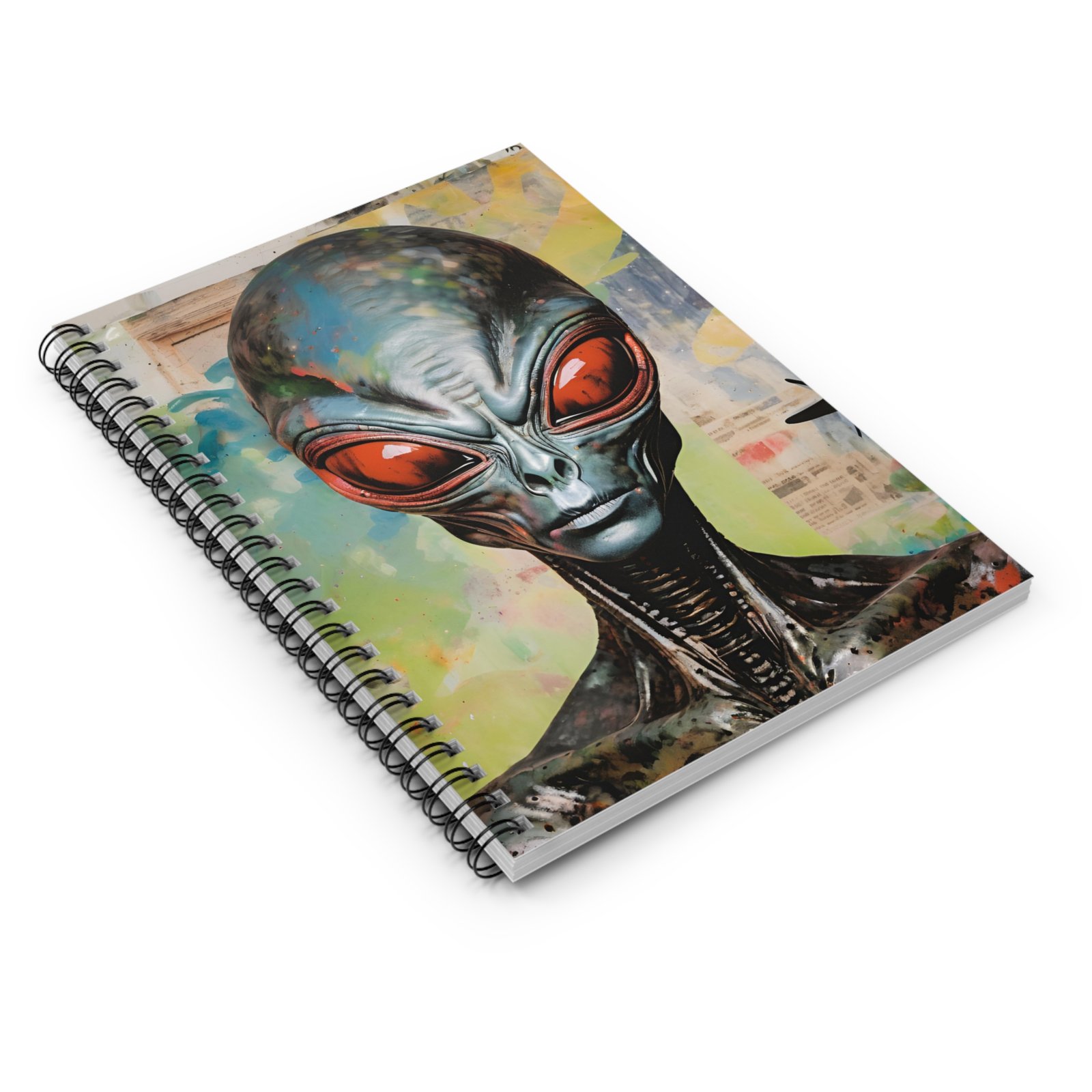 IS_4159 Alien Artwork Spiral Notebook - Ruled Lines for Creatives - Image 3