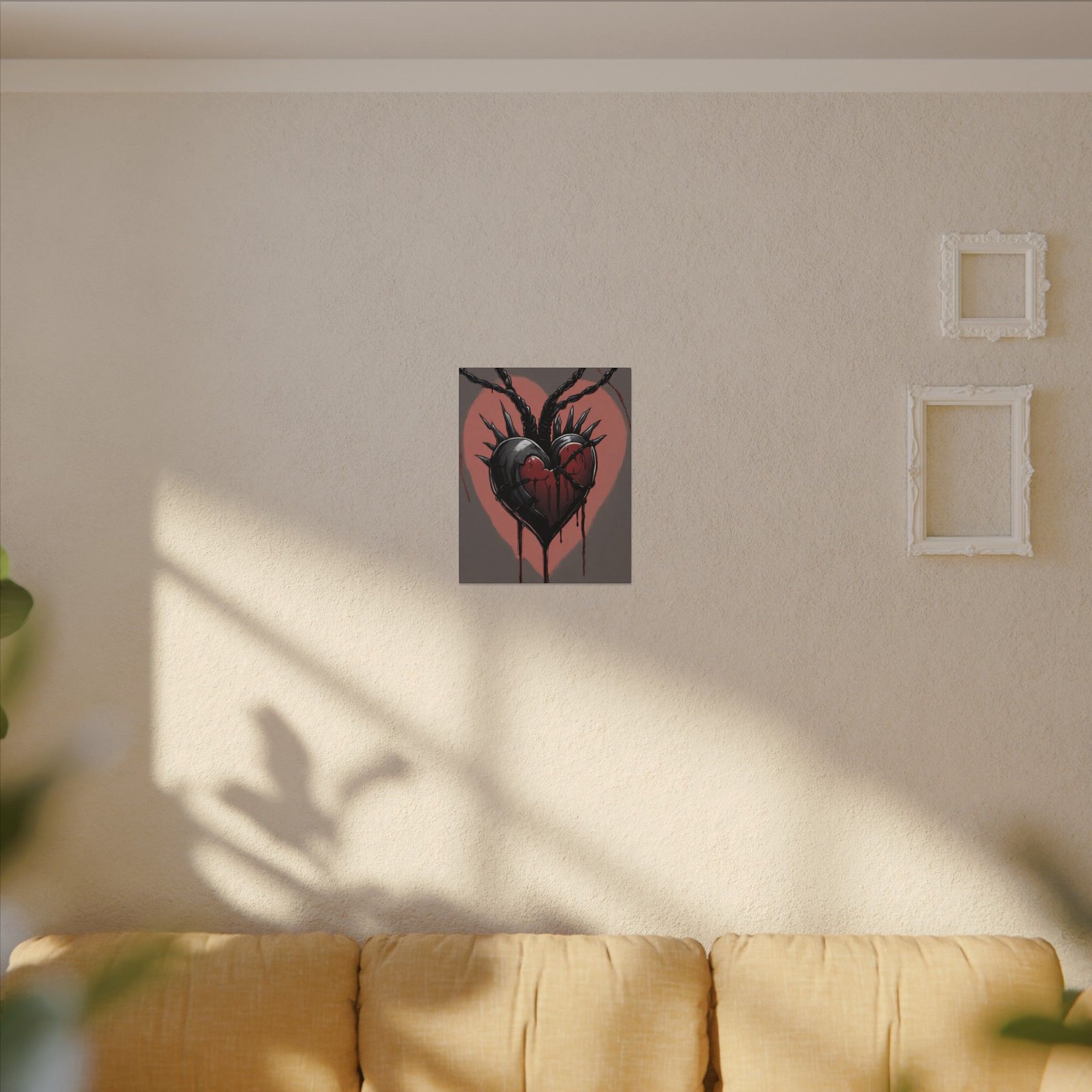 Black Dripping Heart Canvas 16x20" - Image 3