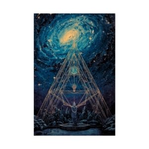 IS_6662 Galaxy Pyramid Rolled Poster — Mystical Geometric Space Art