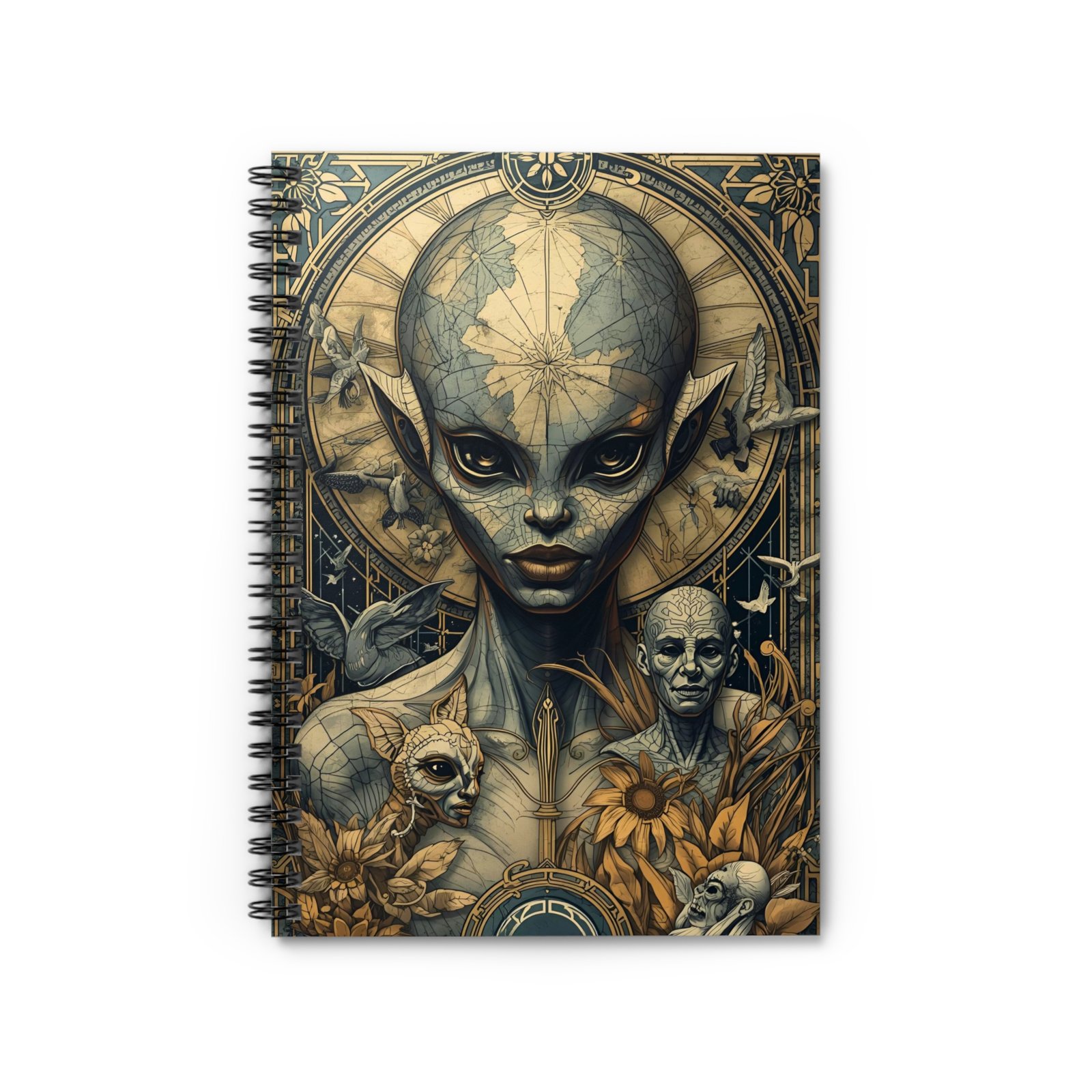 IS_6340 Alien Portrait Spiral Notebook