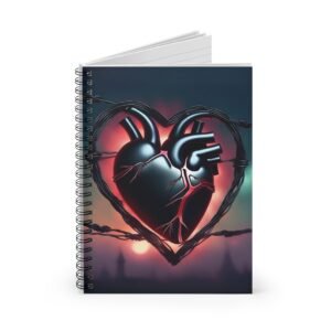 IS_1261 Black Heart Spiral Notebook