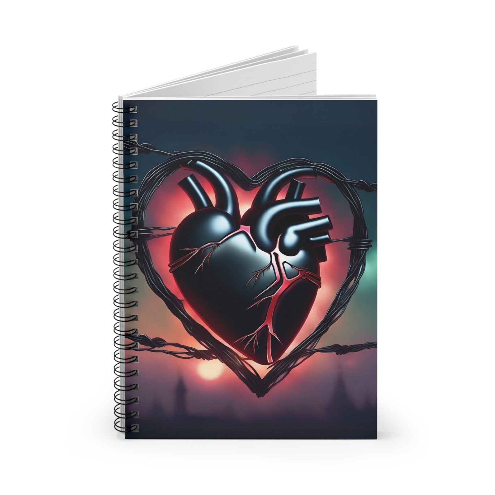 IS_1261 Black Heart Spiral Notebook