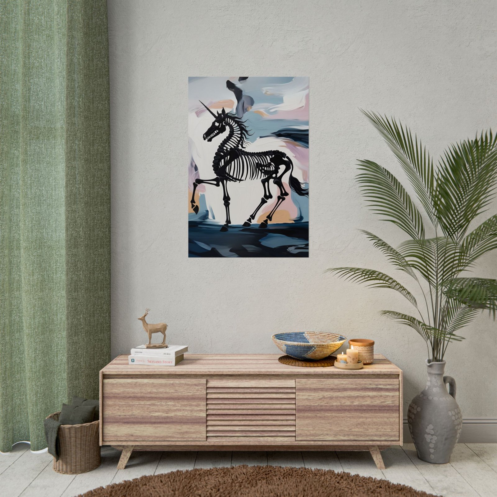 IS_4831 Unicorn Skeleton Rolled Poster - Image 4