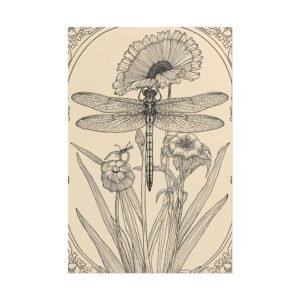 Art Nouveau Botanical Dragonfly Rolled Poster