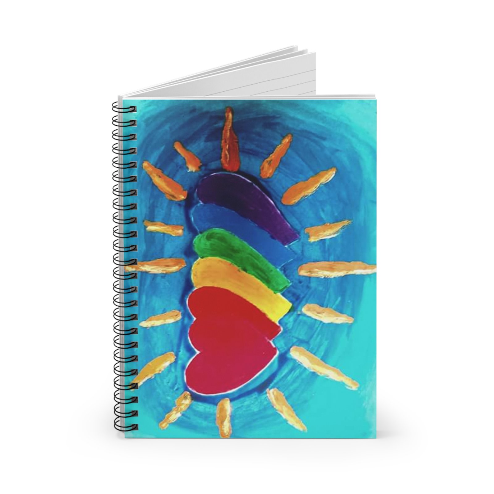 IS_1283 Rainbow Hearts Spiral Notebook - Image 2