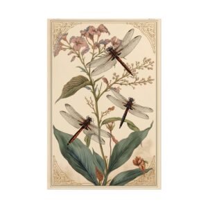 Botanical Dragonflies Rolled Poster