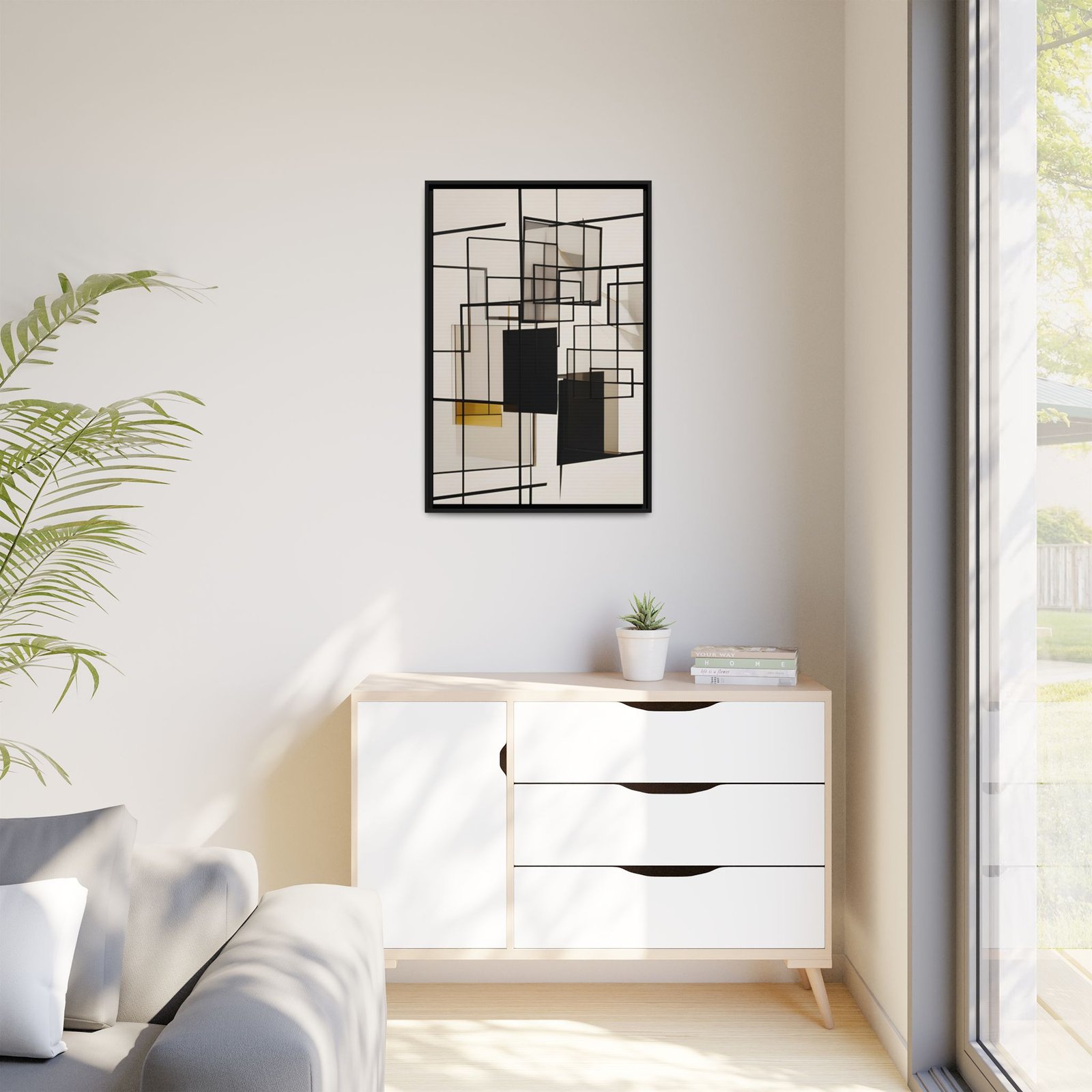 Suprematism Abstract Modern Neutral Shapes FRAMED 24x36" - Image 7