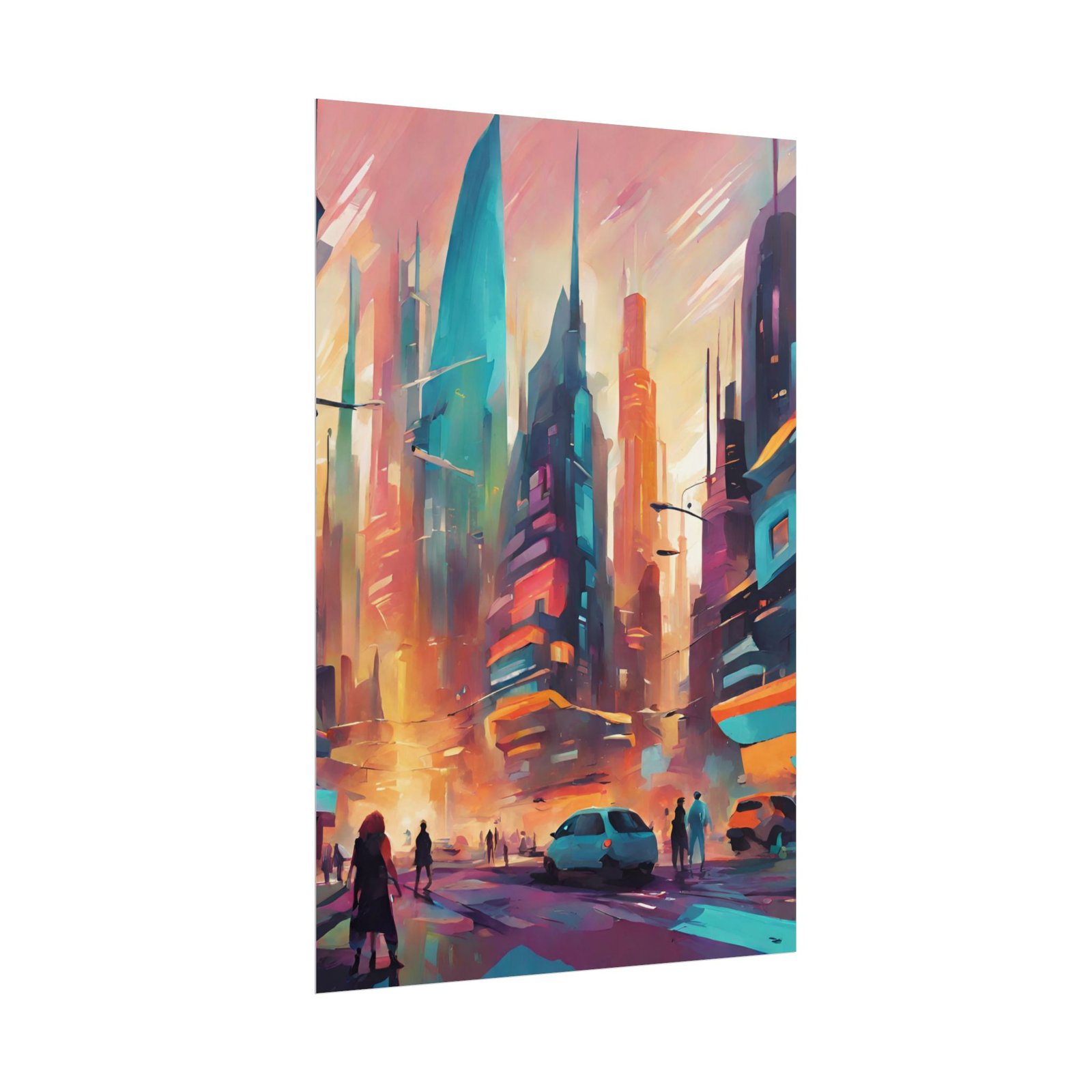 Futuristic Urban Cityscape Rolled Posters - Image 4