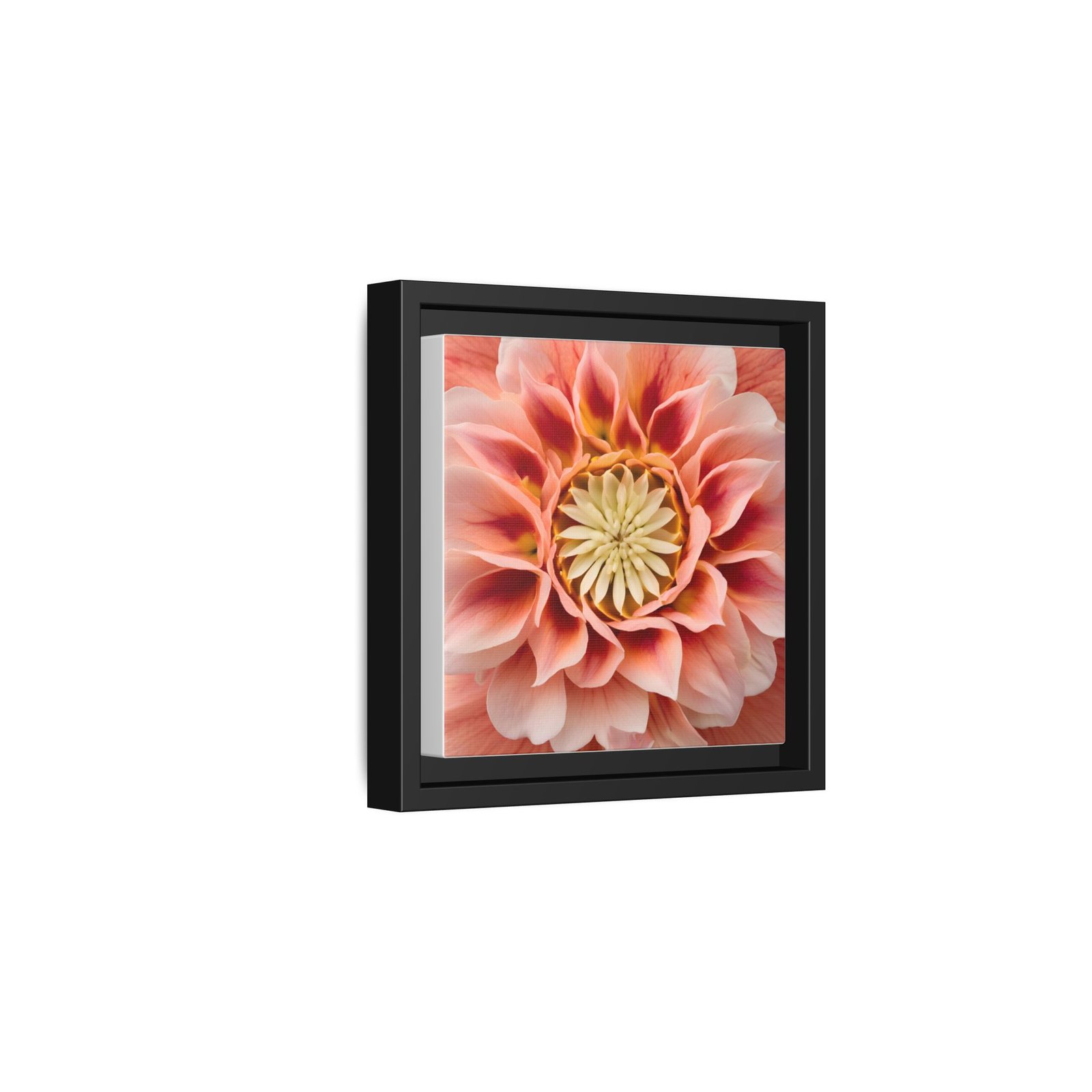 IS_4870 Framed Peach Dahlia Floral Wall Art — Matte Canvas Square - Image 5