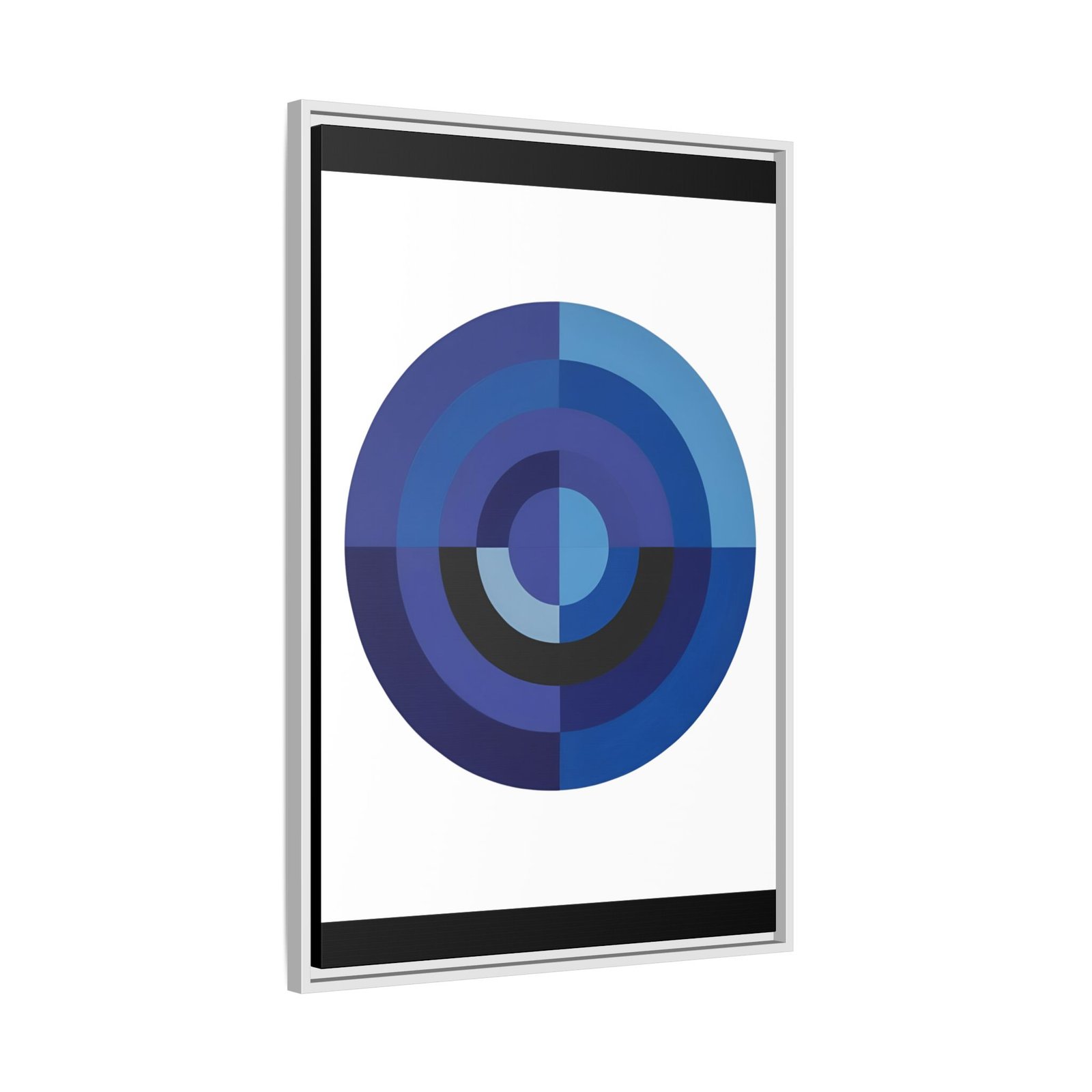 Suprematism Blue Geometric Circles Matte Canvas FRAMED 24x36" - Image 6