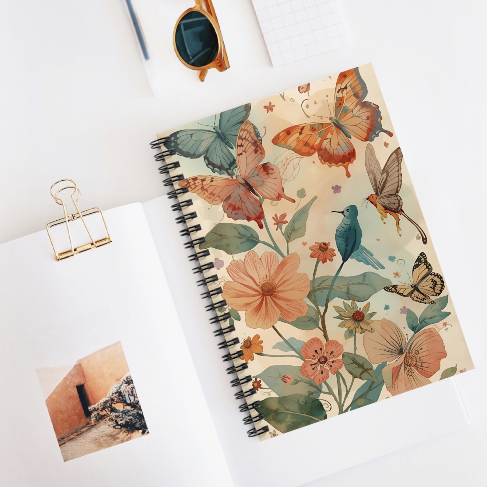 IS_6283 Floral Butterflies Spiral Notebook - Image 5