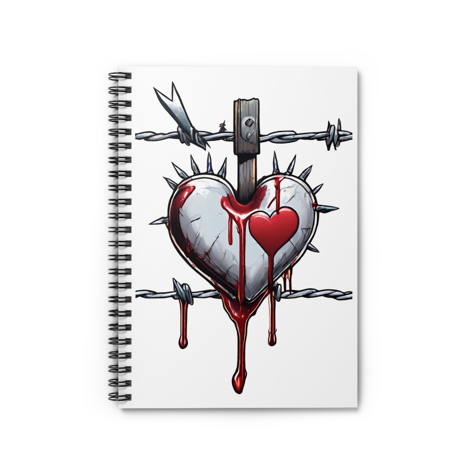 Barbed Wire Heart Spiral Notebook - Image 2